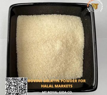 Bovine gelatin powder for halal markets