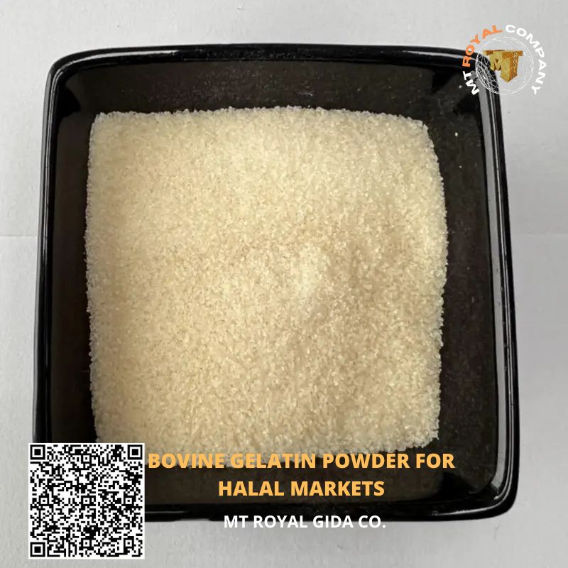 Bovine gelatin powder for halal markets