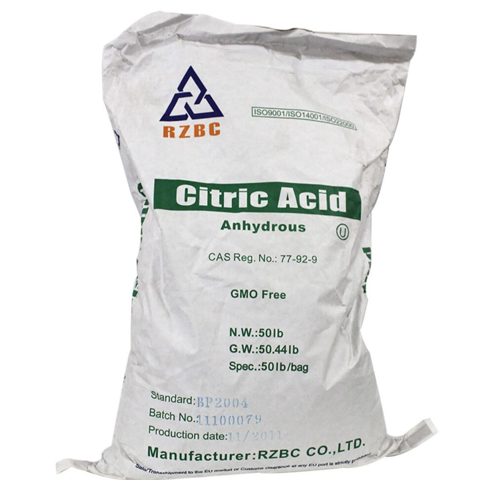 RZBC Food Grade Citric Acid Anhydrous Supplier