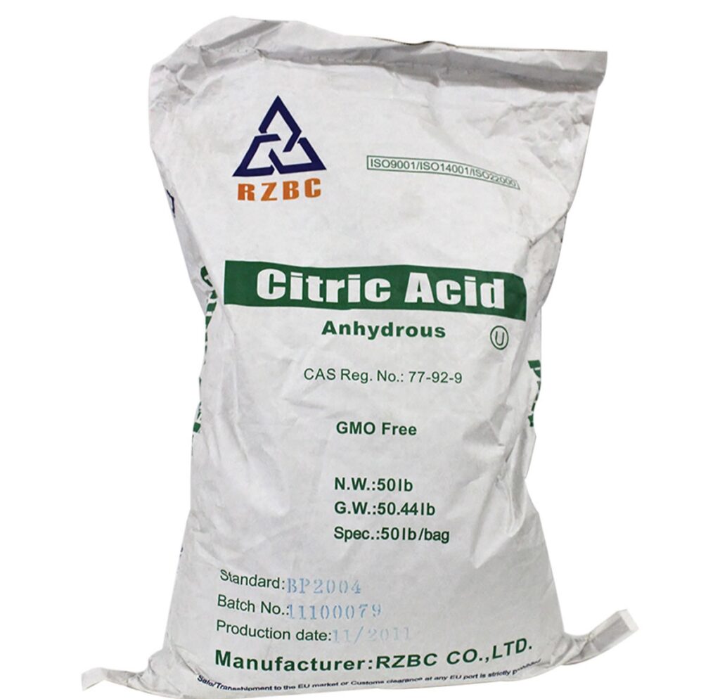 RZBC Food Grade Citric Acid Anhydrous Supplier