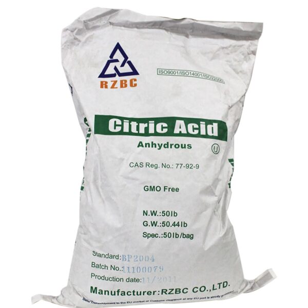 RZBC Food Grade Citric Acid Anhydrous Supplier