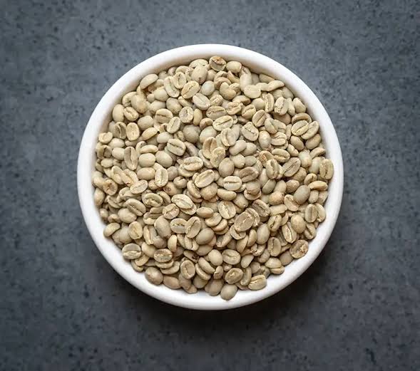 Sale of various types of green coffee beans