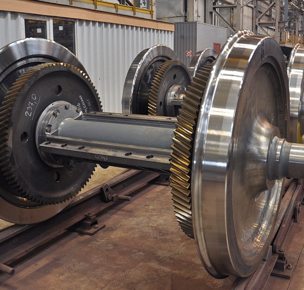 Колёсные пары (ось + колёса) – импорт для вагонеток и платформ